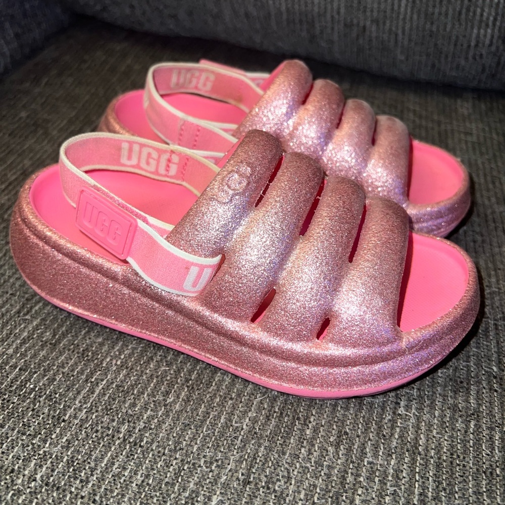 UGG Pink Glitter Platform Sandals Sz 13 ✨Perfect✨